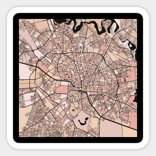 Bucharest Map Pattern in Soft Pink Pastels Sticker